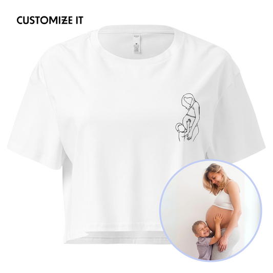 CUSTOM Embroidered Photo Portrait Crop Tee