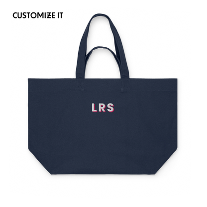 CUSTOM White Initials Embroidered Heavyweight Shopper Bag