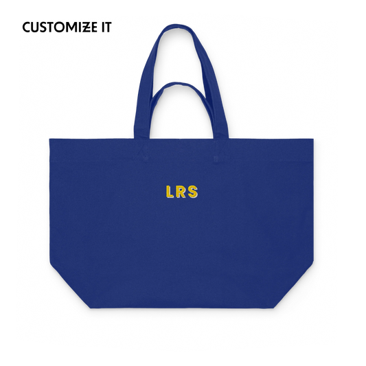 CUSTOM Yellow Initials Embroidered Heavyweight Shopper Bag