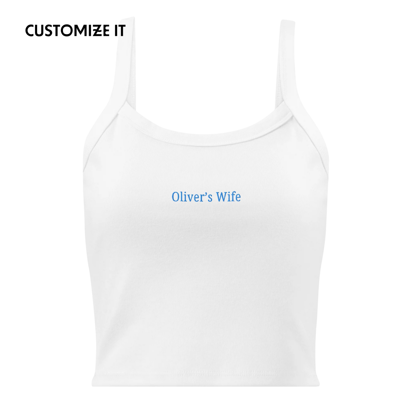 CUSTOM Husband's Name Wife Rib Embroidered Bride Tank Top