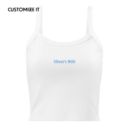 CUSTOM Husband's Name Wife Rib Embroidered Bride Tank Top