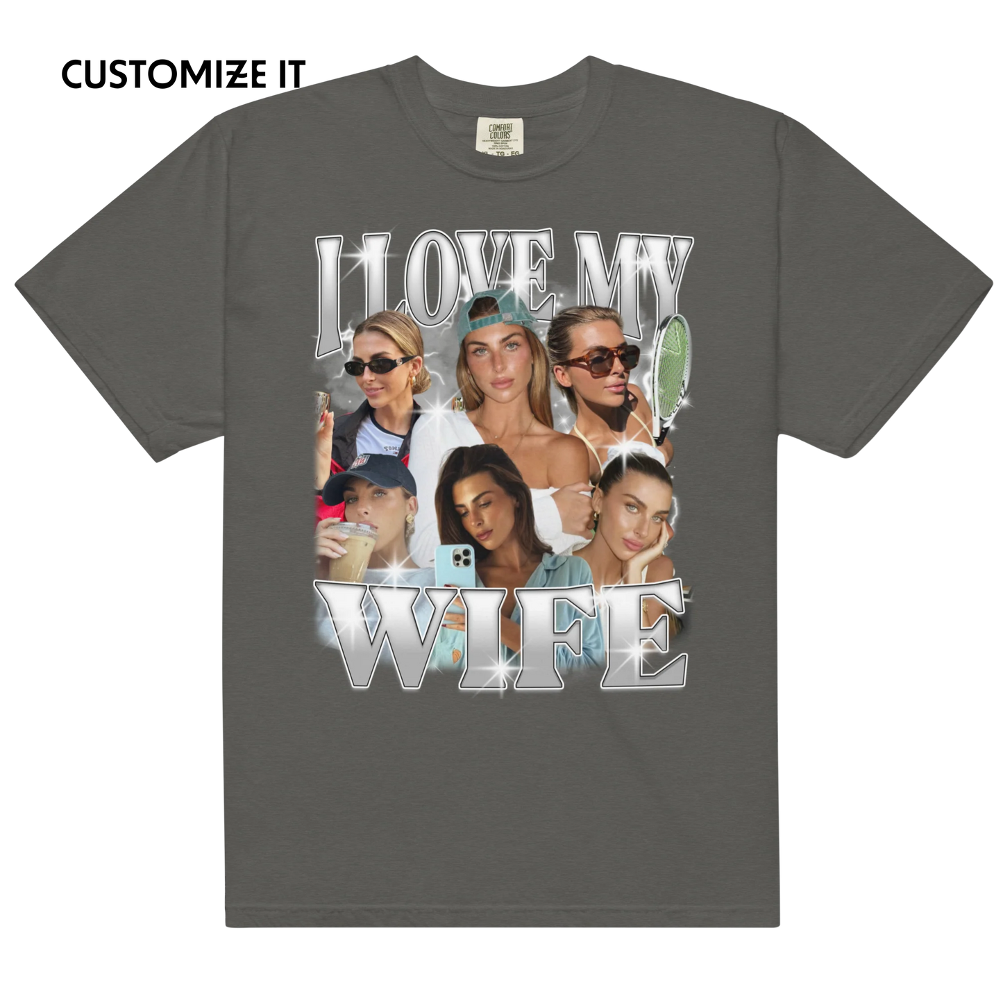 CUSTOM I Love My Wife Photo Bootleg T-Shirt