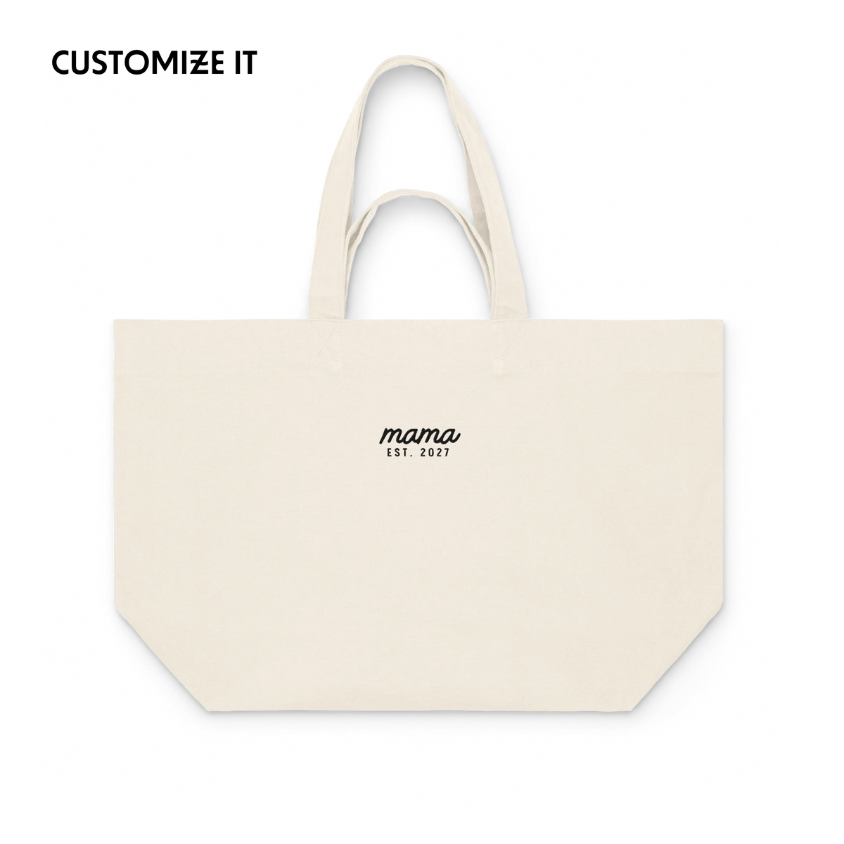 CUSTOM Mama Year Embroidered Heavyweight Shopper Bag