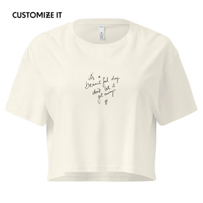 CUSTOM Your Handwriting Note Embroidered Crop Tee