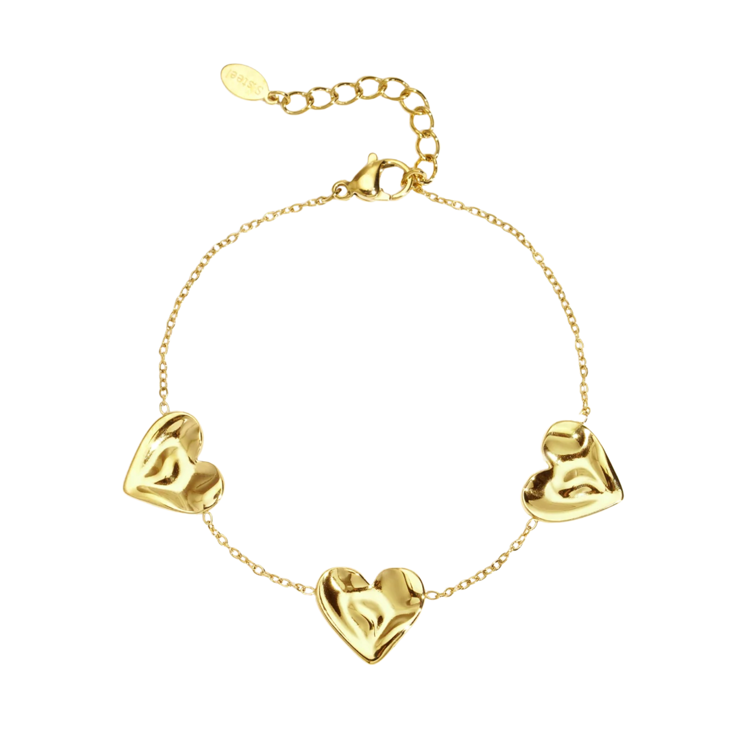 Hammered Hearts Bracelet