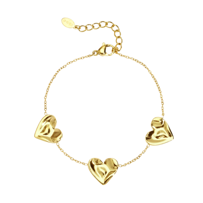 Hammered Hearts Bracelet