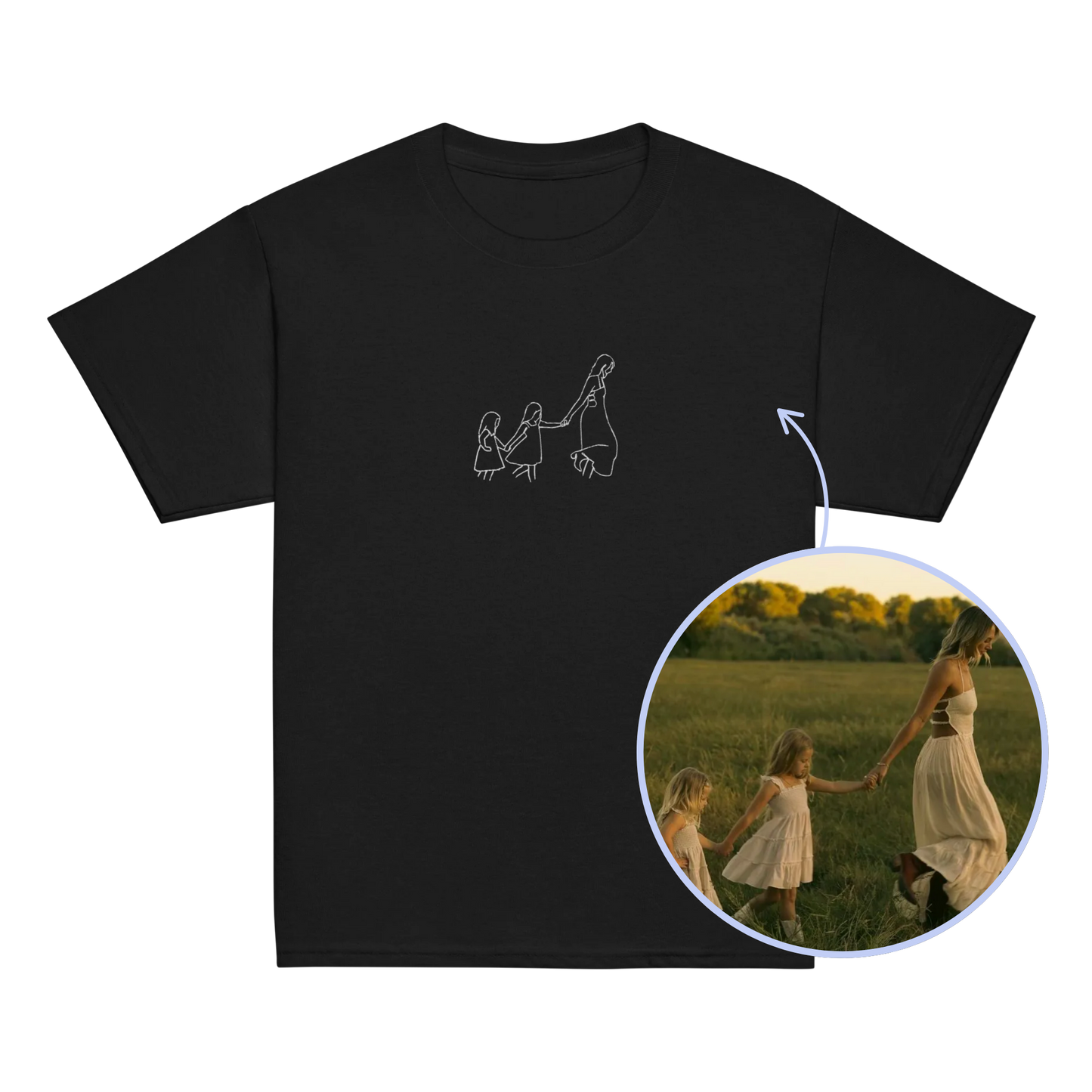 CUSTOM Embroidered Photo Portrait Baby Tee