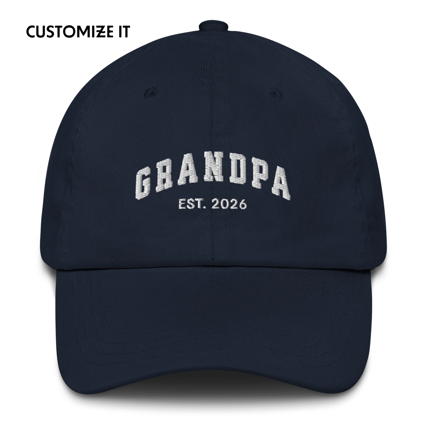 CUSTOM YEAR Grandpa to Be Embroidered Cap
