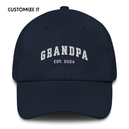 CUSTOM YEAR Grandpa to Be Embroidered Cap