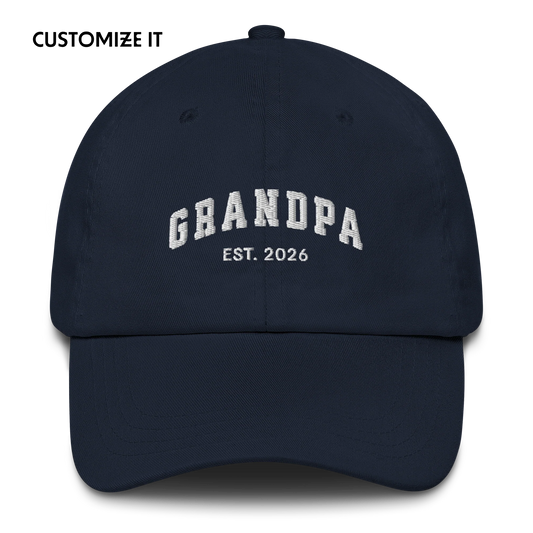 CUSTOM YEAR Grandpa to Be Embroidered Cap