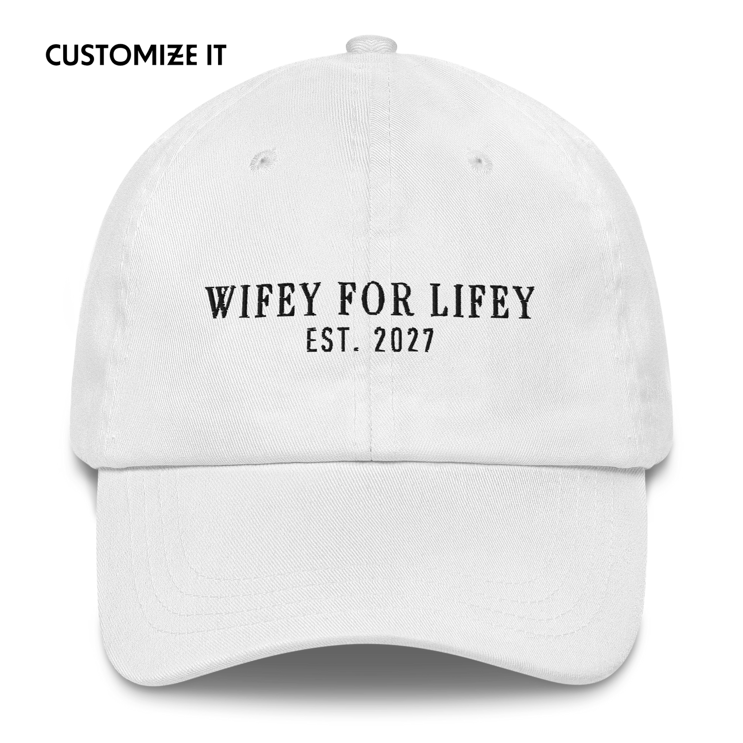 CUSTOM YEAR Wifey For Lifey Bride Embroidered Cap