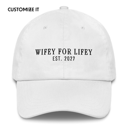 CUSTOM YEAR Wifey For Lifey Bride Embroidered Cap