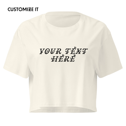 CUSTOM Your Text Floral Crop Tee