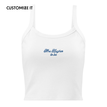 CUSTOM Mrs. Surname To Be Rib Embroidered Bride Tank Top