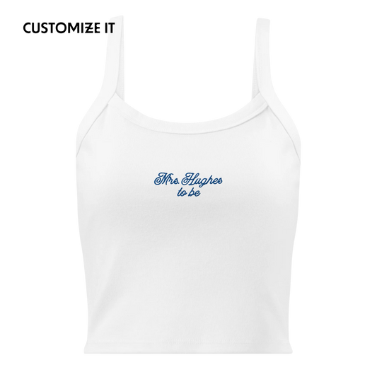 CUSTOM Mrs. Surname To Be Rib Embroidered Bride Tank Top