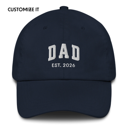 CUSTOM YEAR Dad to Be Embroidered Cap