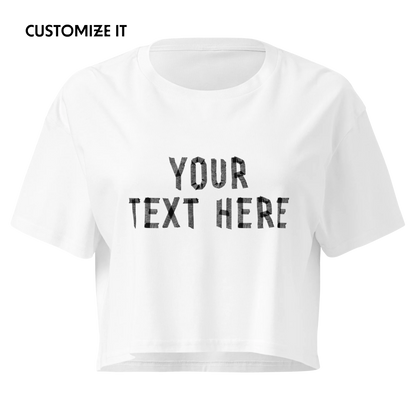 CUSTOM Your Text Taped Up Crop Tee