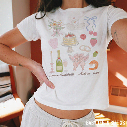 CUSTOM Bachelorette Party Trip Watercolor Baby Tee