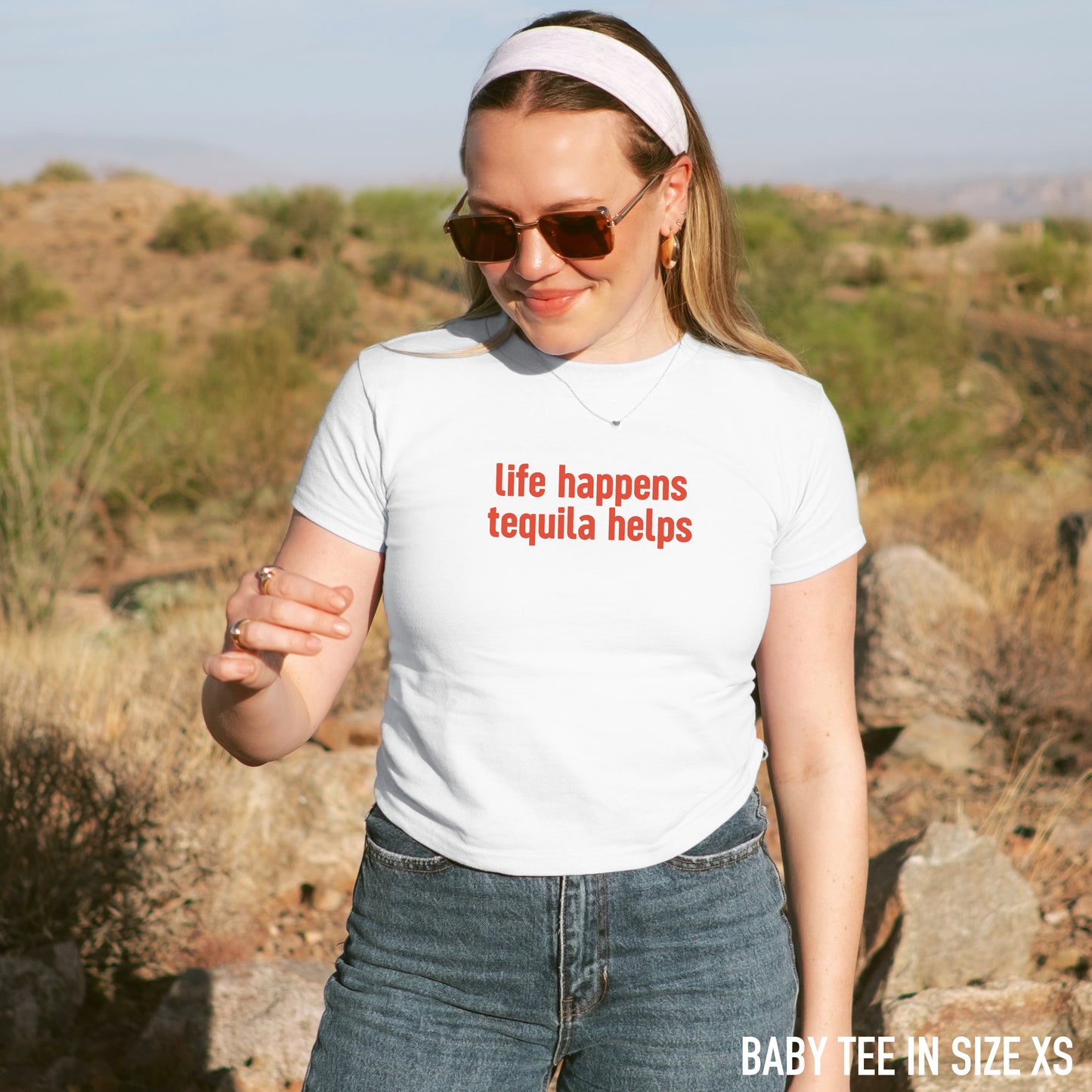 Life Happens Tequila Helps Baby Tee