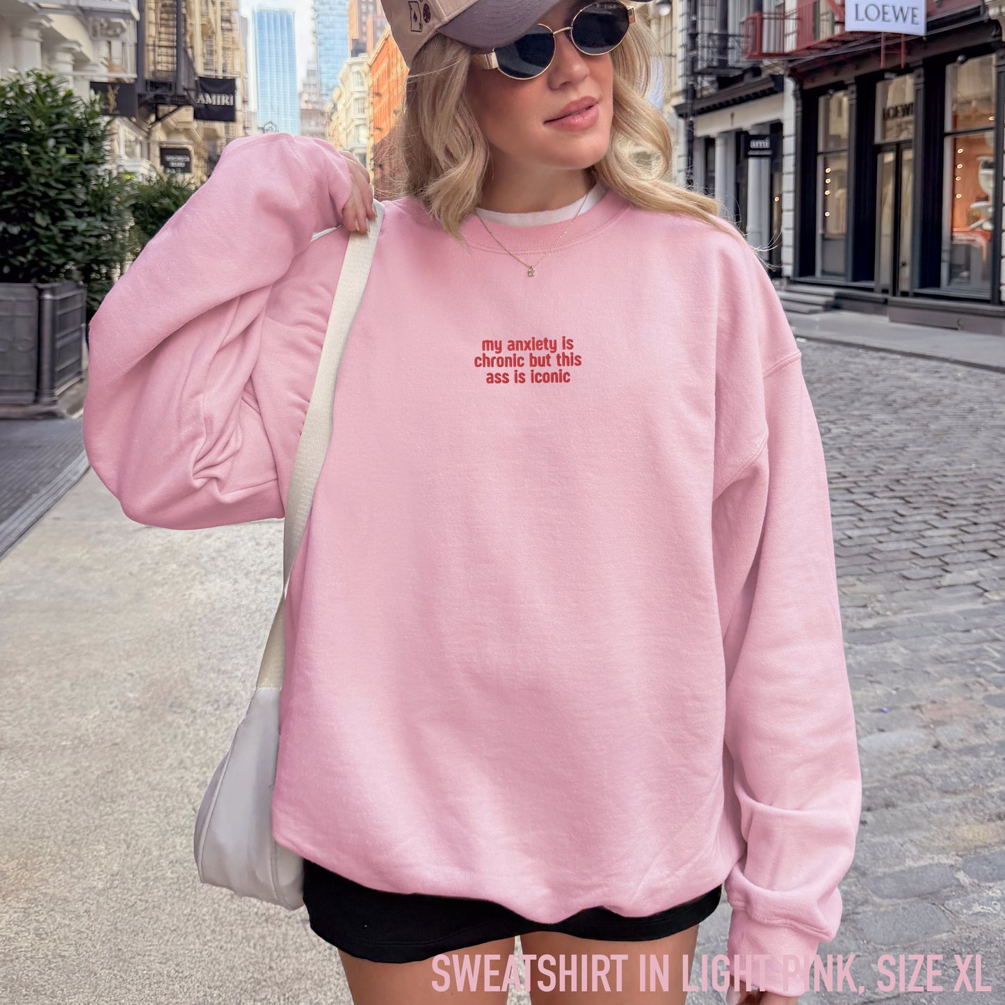 Anxiety Chronic Ass Iconic Embroidered Sweatshirt