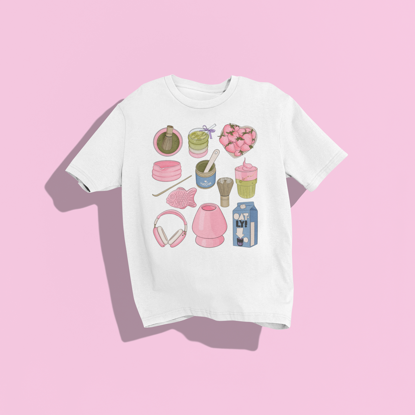 Strawberry Matcha Aesthetic Premium T-Shirt