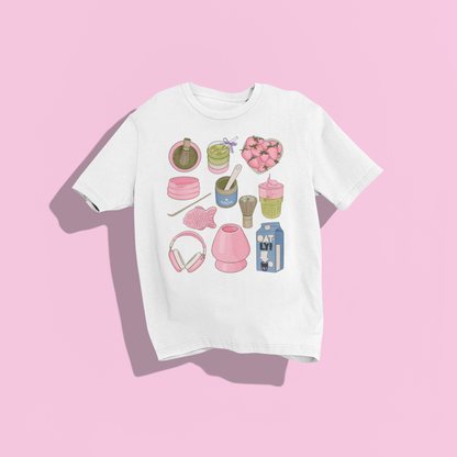 Strawberry Matcha Aesthetic Premium T-Shirt