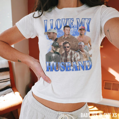 CUSTOM I Love My Husband Photo Bootleg Baby Tee