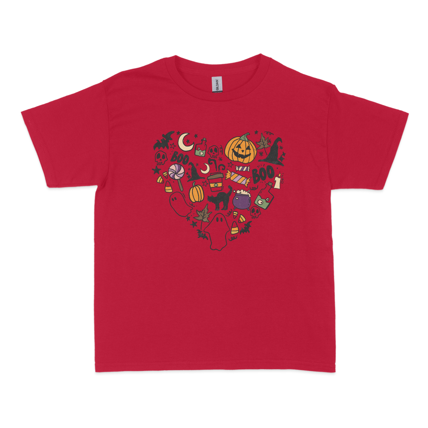 Halloween Doodle Heart Baby Tee