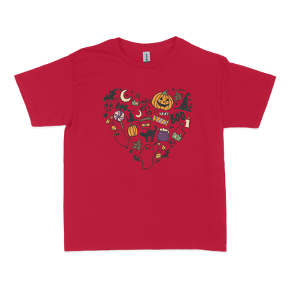 Halloween Doodle Heart Baby Tee