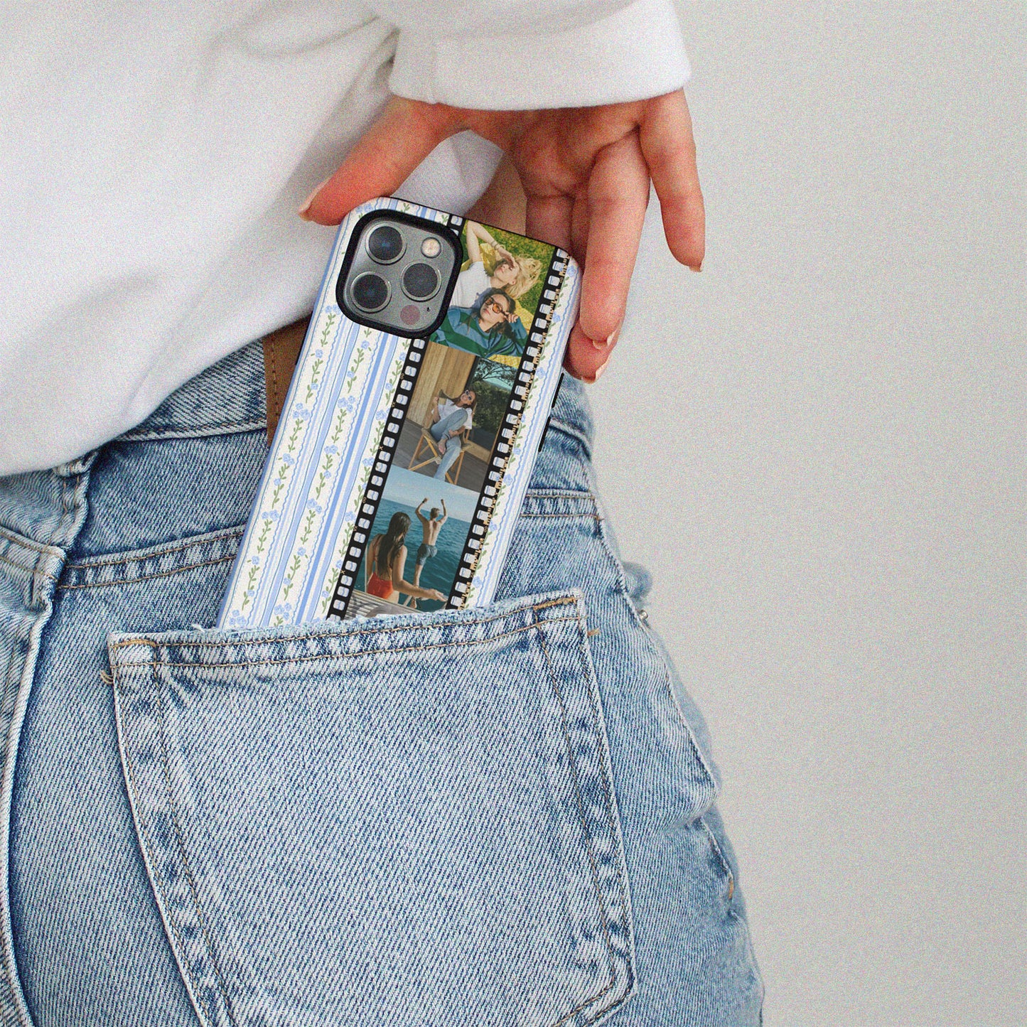 CUSTOM PHOTO Lace Garden Blue Aesthetic iPhone Case