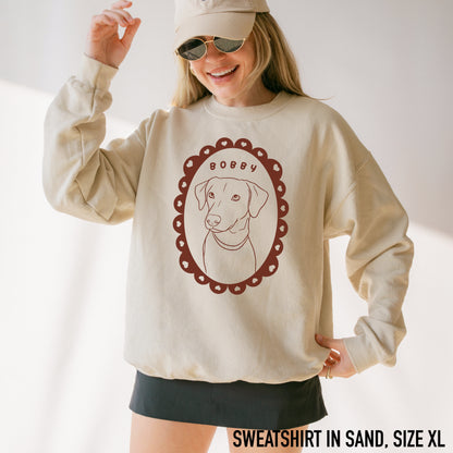 CUSTOM Pet Portrait Heart Frame Sweatshirt