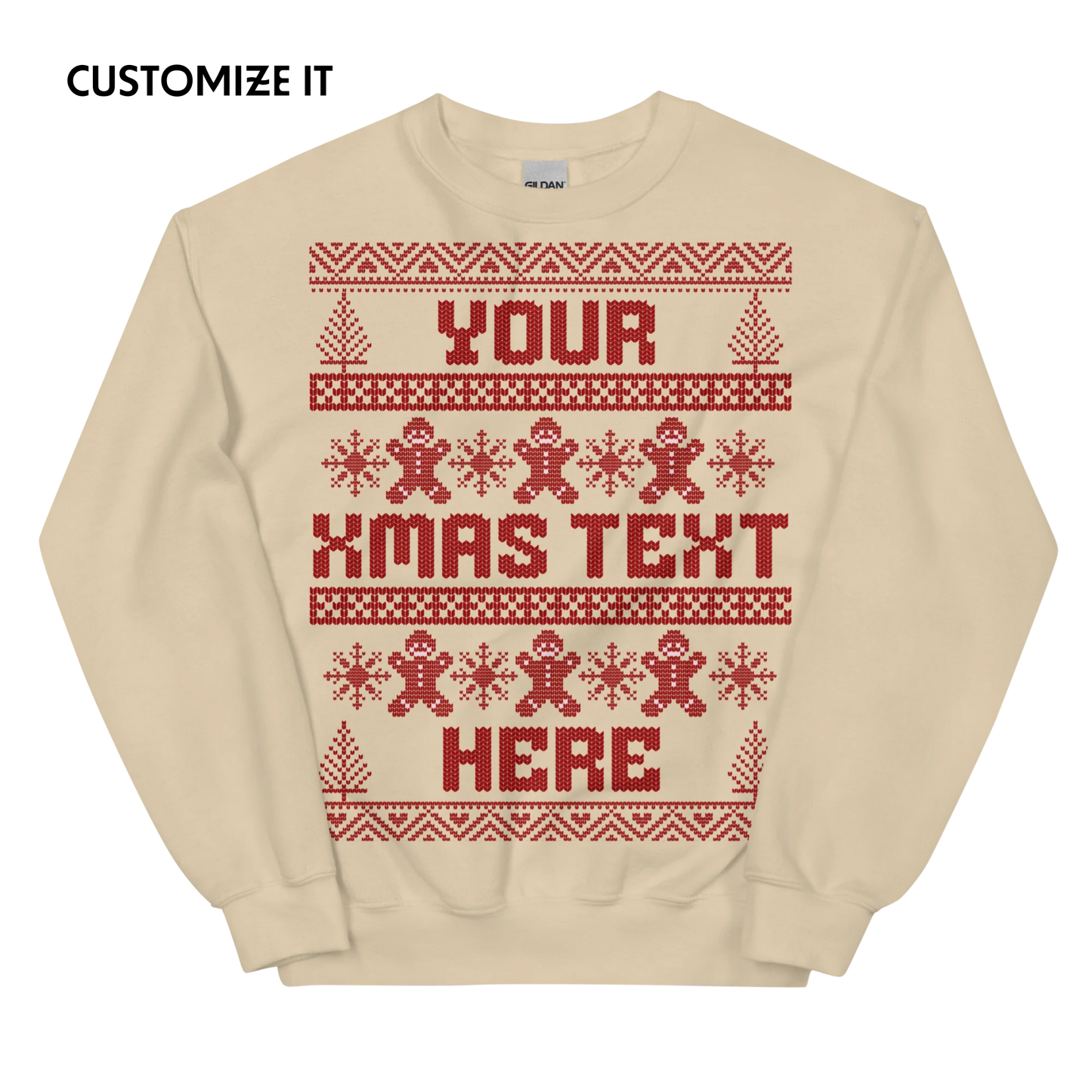 CUSTOM Gingerbread Ugly Christmas Sweater Sweatshirt
