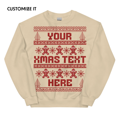 CUSTOM Gingerbread Ugly Christmas Sweater Sweatshirt