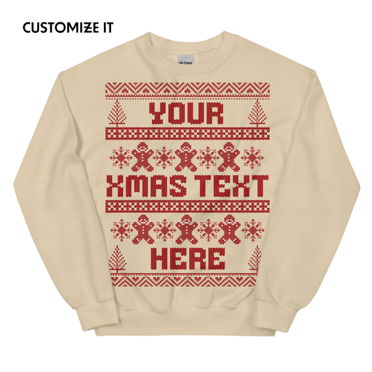 CUSTOM Gingerbread Ugly Christmas Sweater Sweatshirt