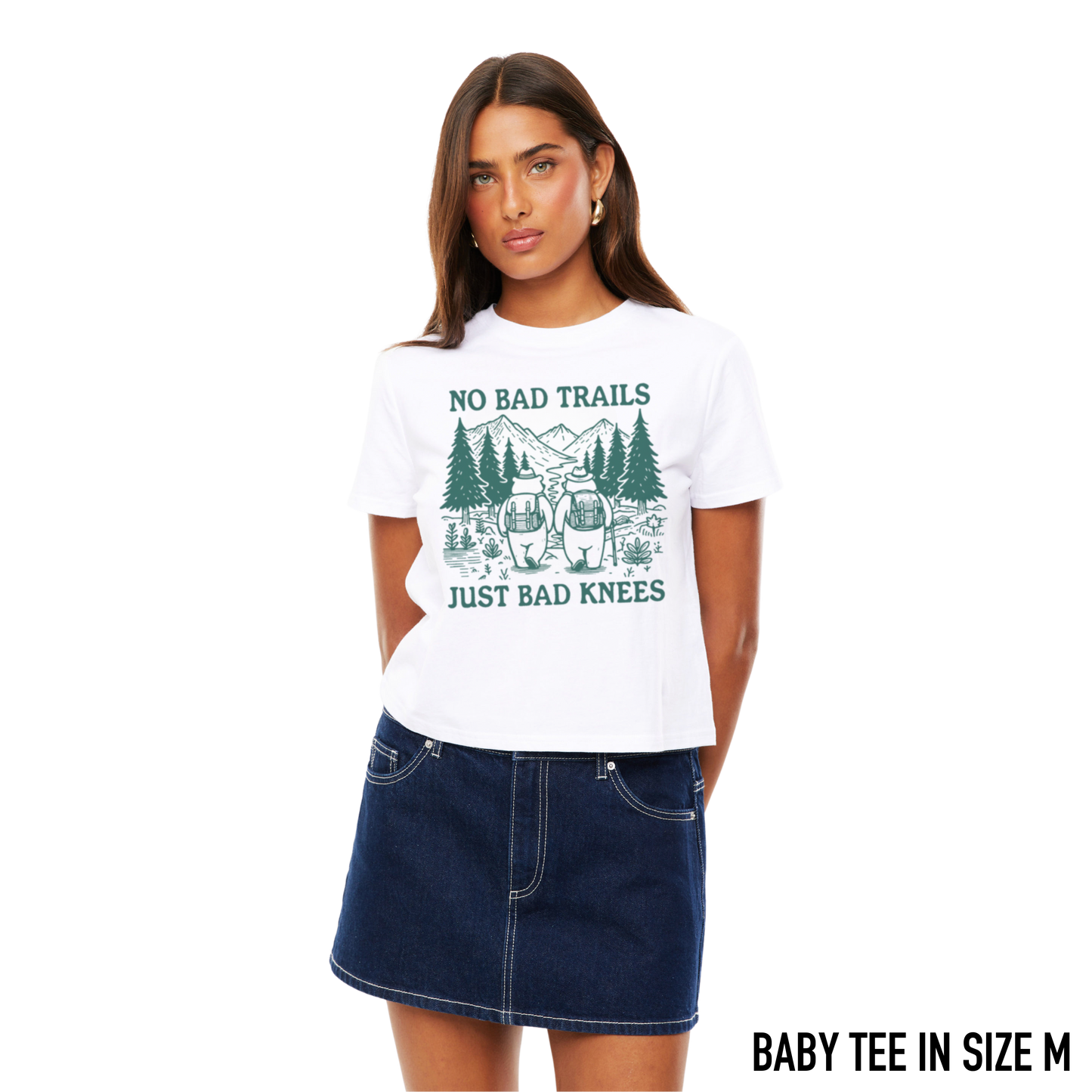 No Bad Trails Just Bad Knees Baby Tee