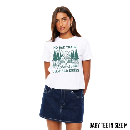 No Bad Trails Just Bad Knees Baby Tee