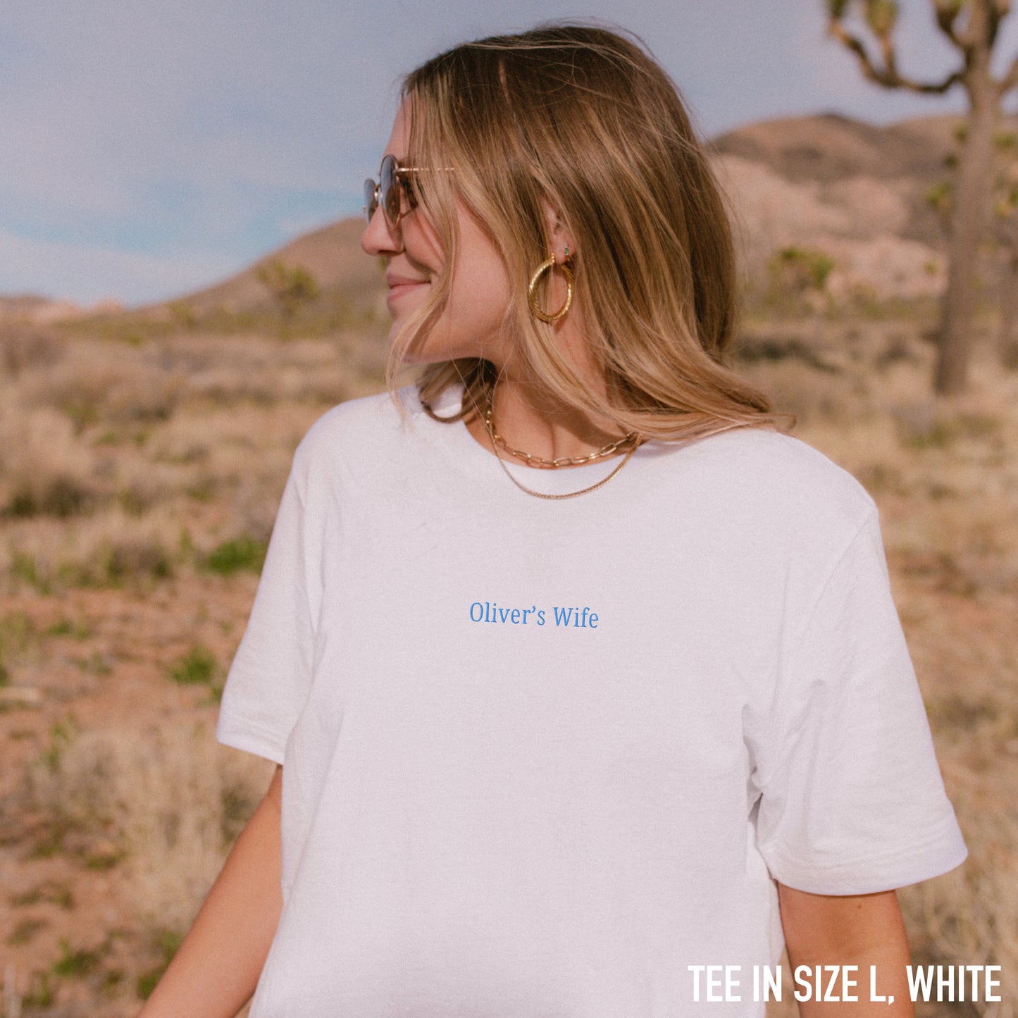 CUSTOM Husbands's Name Wife Embroidered Bride Classic T-Shirt