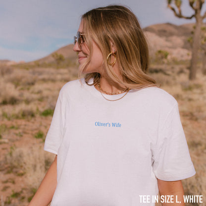 CUSTOM Husbands's Name Wife Embroidered Bride Classic T-Shirt