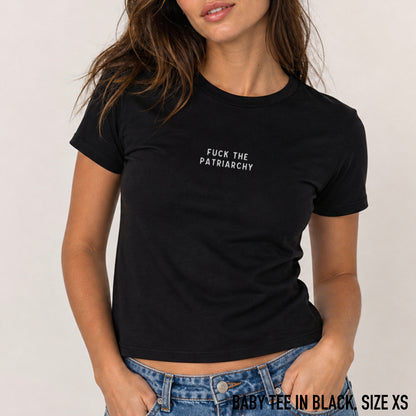 Fuck The Patriarchy Feminist Embroidered Baby Tee