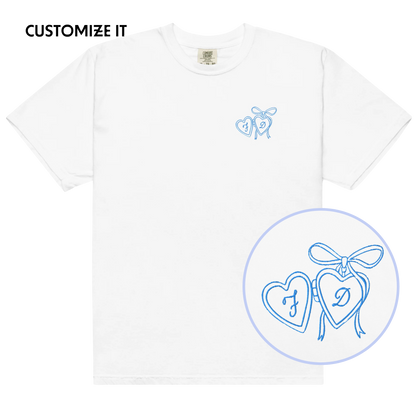 CUSTOM Couple Initials Wedding Bride Groom Embroidered Classic T-Shirt