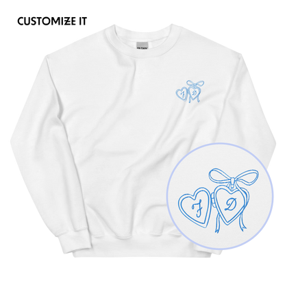 CUSTOM Couple Initials Wedding Bride Groom Embroidered Sweatshirt