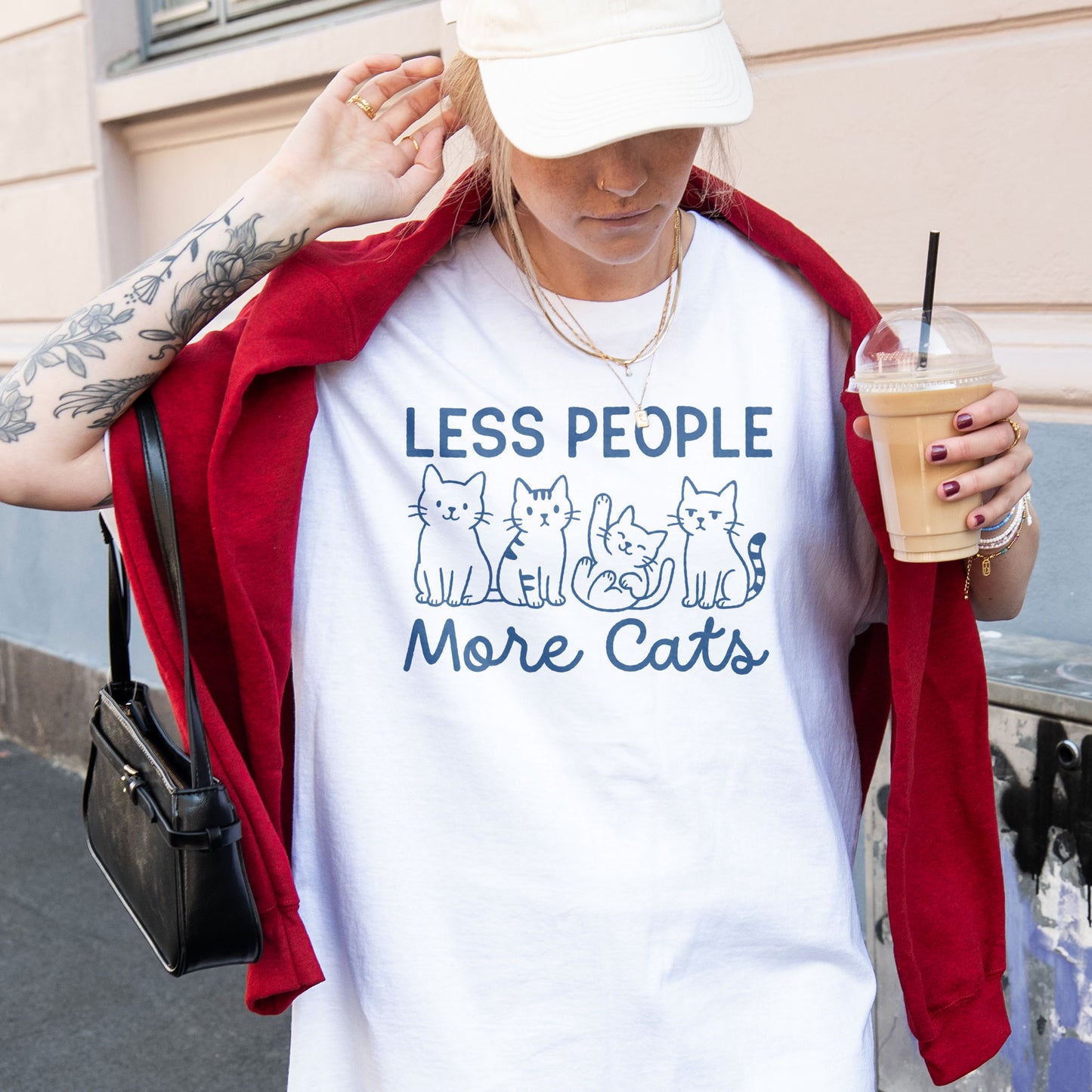 Less People More Cats Premium T-Shirt
