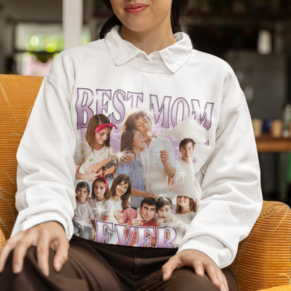 CUSTOM Best Mom Ever Photo Bootleg Sweatshirt