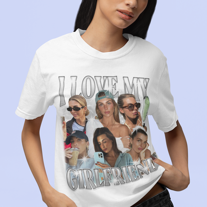 CUSTOM I Love My Girlfriend Photo Bootleg T-Shirt
