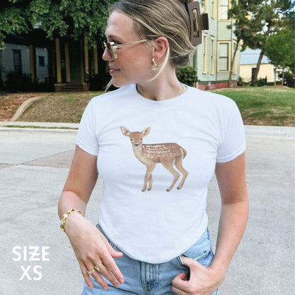 Bambi Deer Watercolor Baby Tee