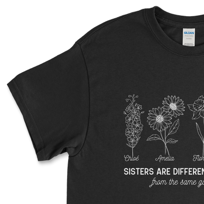 Custom Sister Birth Month Flower T-Shirt