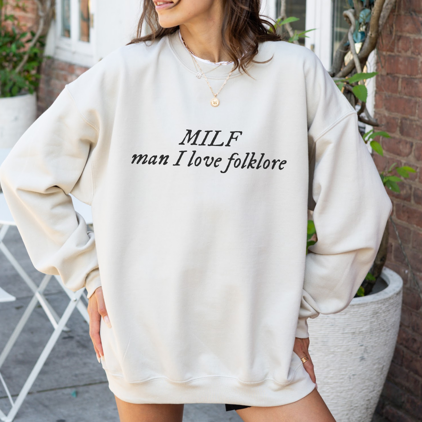 MILF Man I Love folklore Crewneck Sweatshirt