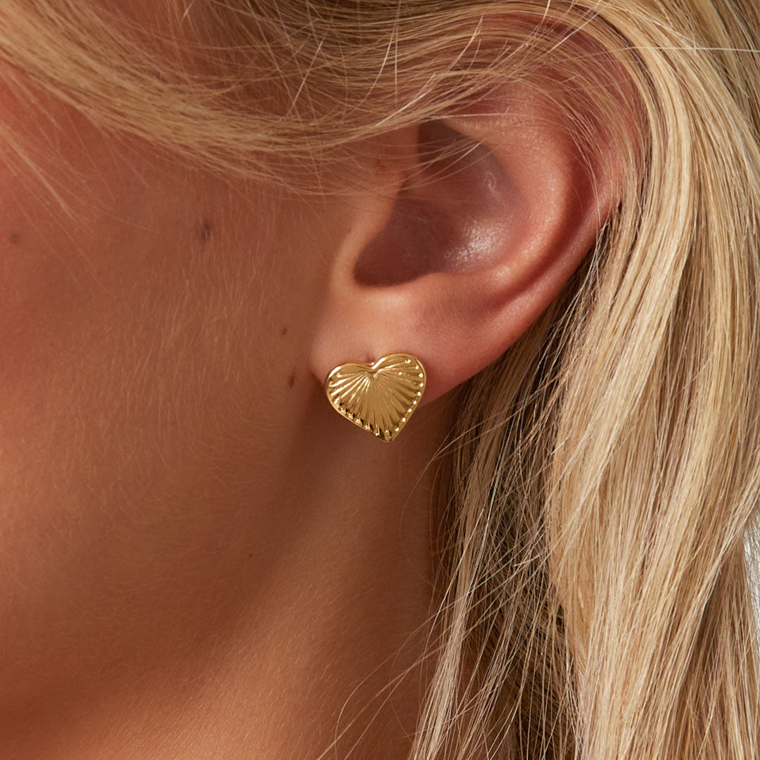 Stainless Steel Stud Earrings Heart Daily Daily Simple Series Women's jewelry