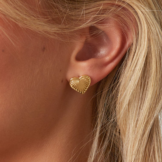 Stainless Steel Stud Earrings Heart Daily Daily Simple Series Women's jewelry