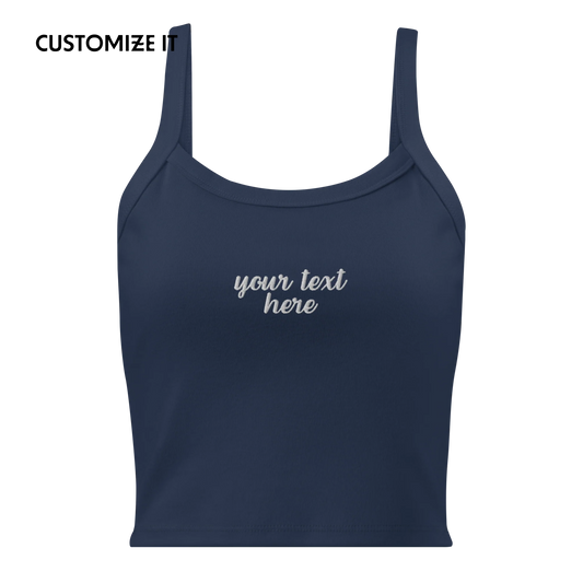 CUSTOM Your Text Cursive Rib Embroidered Tank Top